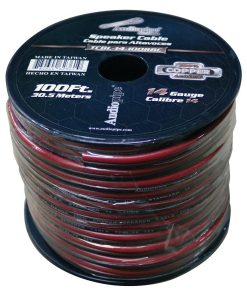 Audiopipe 14 Gauge 100% Copper Series Speaker Wire - 100 Foot Roll - RED/BLACK Jacket