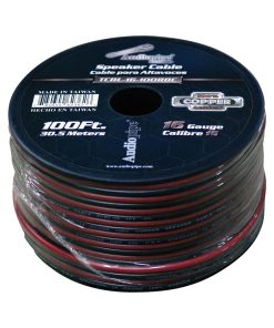 Audiopipe 16 Gauge 100% Copper Series Speaker Wire - 100 Foot Roll - RED/BLACK  Jacket
