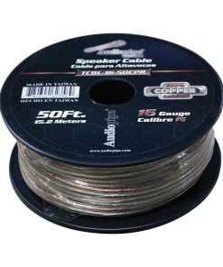 Audiopipe 16 Gauge 100% Copper Series Speaker Wire - 50 Foot Roll - Clear PVC Jacket