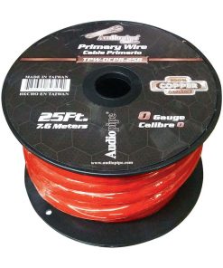 Audiopipe 0 Gauge 100% Copper Series Power Wire - 25 Foot Roll - Red PVC outer-jacket