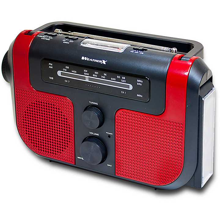 Weatherx Am/Fm W/ Flashlight Rechargable Batteries Hand Crank Solar Charging Emegency Siren
