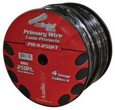 Power Wire Audiopipe 4Ga 250' Black