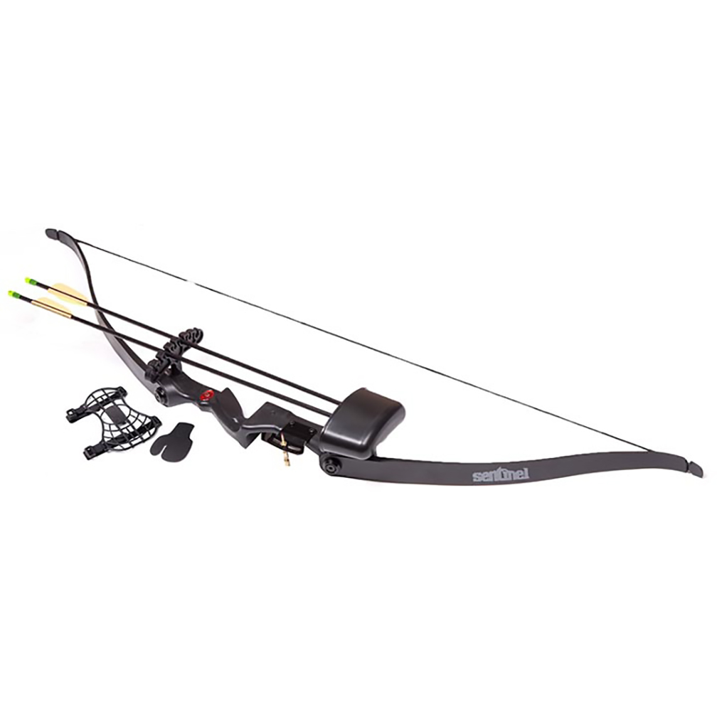 Crosman Sentinel (Black)Pre-Teen Recurve Bow W/2- 26" Arrows Adjustable Pin Sight Arm Guard,1 - Image 3