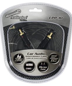 Audiopipe 24Kt Gold Plated Interconnect Cable 10Ft