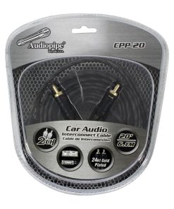 Audiopipe 24Kt Gold Plated Interconnect Cable 20Ft