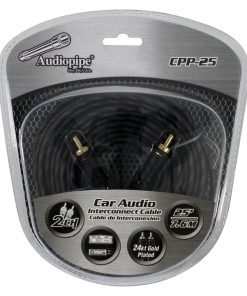 Audiopipe 24Kt Gold Plated Interconnect Cable 25Ft
