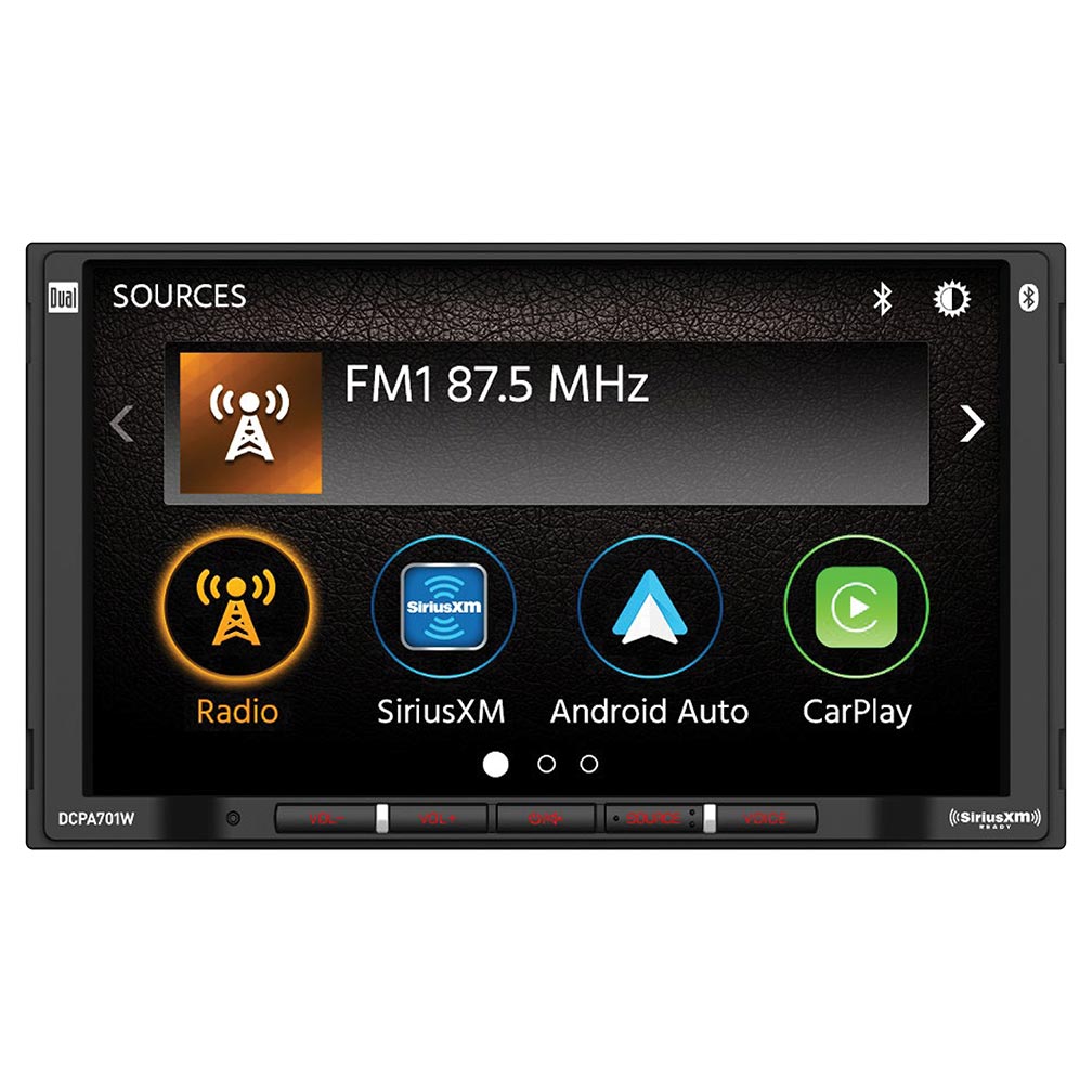 Dual 7" Double Din Mechless Digital Media Receiver with Wireless Apple CarPlay Android Auto SiriusXM,1