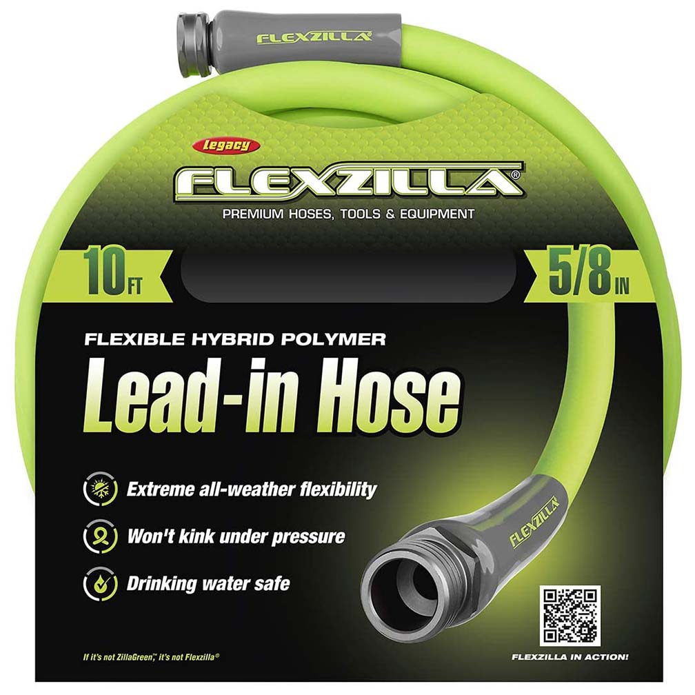 Flexzilla Garden Lead in Hose 5/8in x 10ft 3/4in 11 1/2 GHT Fittings