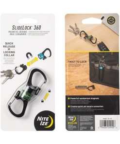 SlideLock 360 Magnetic Locking Dual Carabiner - Olive-MSBL-08-R7