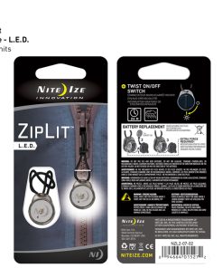 ZipLit LED Zipper Pull - 2 Pack - White-NZL2-07-02