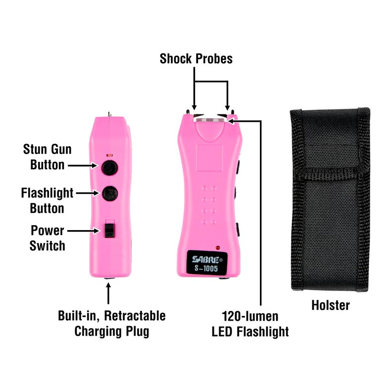 Sabre Dual Capacitor Stun Gun/Led Flashlight 1.6 Microcoulombs & 120 Lumens - Image 2