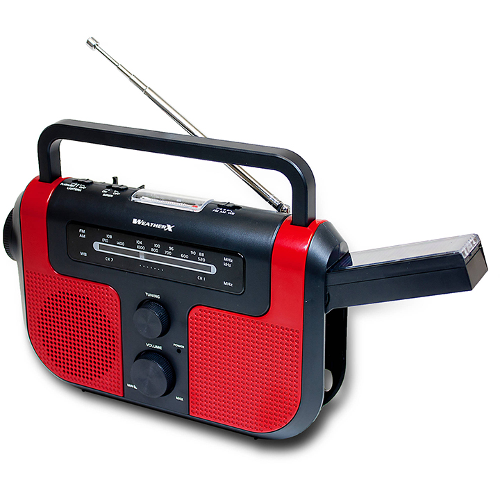 Weatherx Am/Fm W/ Flashlight Rechargable Batteries Hand Crank Solar Charging Emegency Siren - Image 3