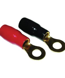 American Bass 8 Awg Ring Terminals 6 Pairs Per Pkg. Red & Black