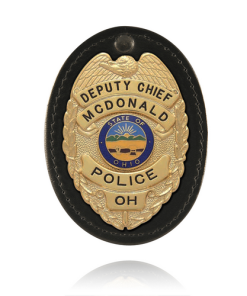 Oval Badge Holder, Hook And Loop Closure-BOS-5888