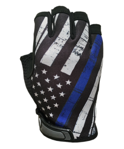 Blue Line Flag - Unlined - Half Finger Gloves-IH-BL