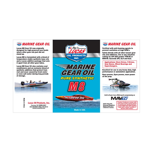 Marine Gear Oil Synthetic SAE 75W-90 M8-LUC-MARINEGEAROIL