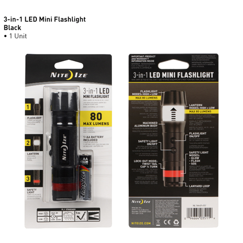 3-in-1 LED Mini Flashlight-NINL1A