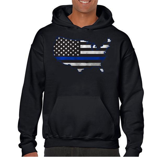Men's Hoodie - USA Thin Blue Line-TBL-Men-H-USA