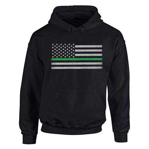Men's Hoodie - Classic Thin Green Line-TBL-Mens-H-Classic-Green