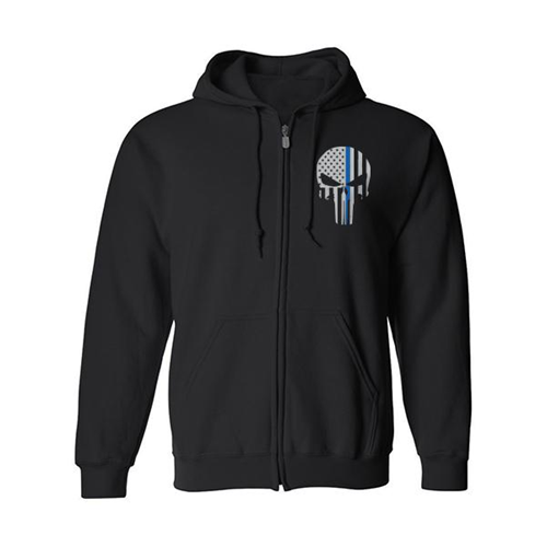 Full Zip - Skull Thin Blue Line - Unisex-TBL-Skull-Zip