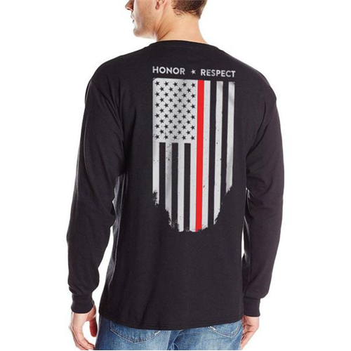 Men's - Thin Red Line Flag Long Sleeve T-Shirt-TBL-TRL-LS